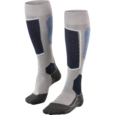 FALKE SK6 Pro warm dun wol lycel functioneel materiaal skisokken heren grijs - maat 42-43