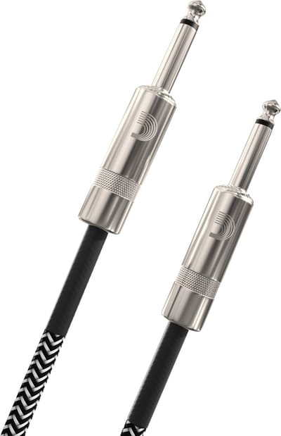 D'Addario PW-BG-10BG Braided instrumentkabel grijs 10ft (3.05 m) recht-recht