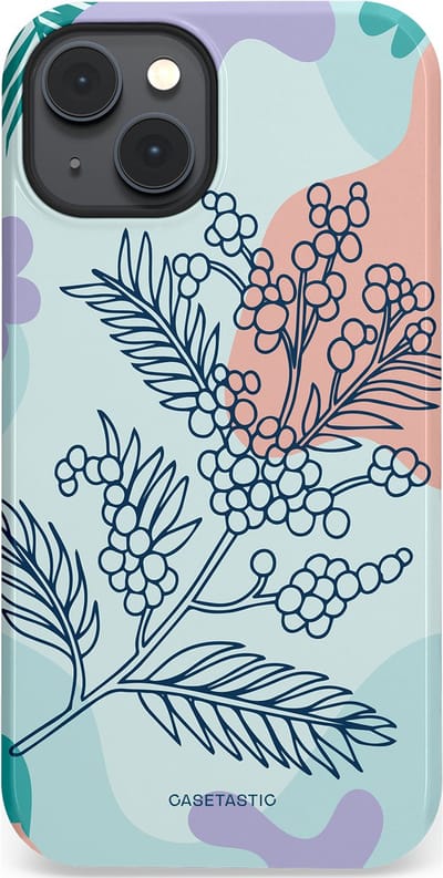 Casetastic Hoesje Geschikt voor Apple iPhone 14 Magsafe - Stijlvolle Beschermende Duo-layer Case - Aquarel Bladeren