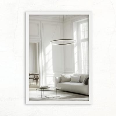 Wandspiegel met lijst - Muurspiegel decoratief - Ruimte vergroten - Handgemaakt in Duitsland - 40 x 45 cm - Mat wit