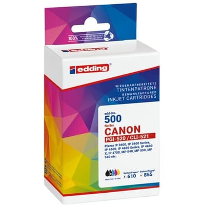 Edding Inktcartridge vervangt Canon PGI-520+CLI-521 Compatibel Combipack Magenta, Geel EDD-500 18-500-01
