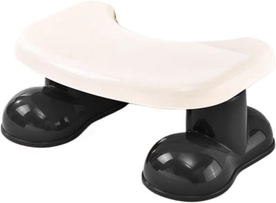Poepkruk Volwassenen - Ontlastingskruk Stapelbaar - Badkamer Ondersteuning - Antislip Textuur - 15.5D x 26.5W x 15.5H cm - Zwart
