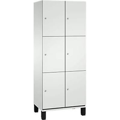 C+P Cambio lockerkast, 2 vakken, 6 vakken, op poten, B 800 x D 525 x H 1980 mm, lichtgrijs