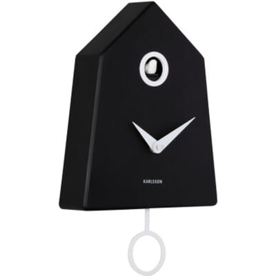 Karlsson Wandklok Grafico Cuckoo - Zwart - 7.4x21.5x35.5cm - Wandklok Modern