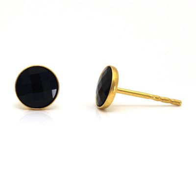 ARLIZI 1797 Oorbellen Swarovski Kristal Oorstekers zwart - Verguld - 6 mm