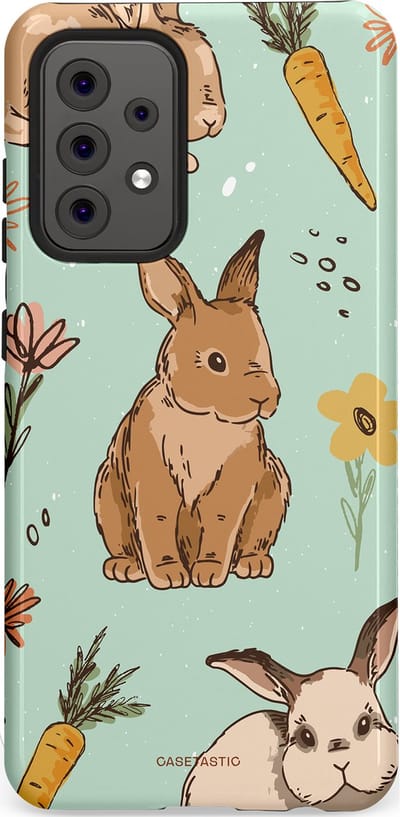 Casetastic Hoesje Geschikt voor Samsung A52 (4G/5G/s) - Stijlvolle Beschermende Duo-layer Case - Hop hop flapoortje