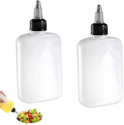 By shayne - Mini Squeeze Flessen - Set van 2 Stuks van 120ml - Lekvrije Plastic Olieflessen - Ideaal voor Koken of Camping - Handig voor Olie of Sauz.