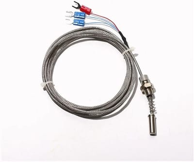 Temperatuursensor Sonde - RTD Thermokoppel - Temperatuur Meten - Roestvrij Staal - M8x0.75 2M - Zilver