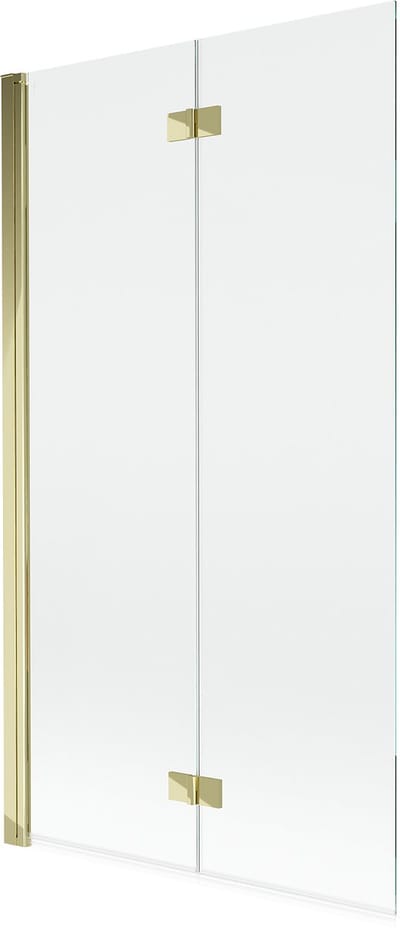 Mexen Mist douchewand 2-delig links 100 x 150 , transparant, goud - 8A9-100-002-50-00-L