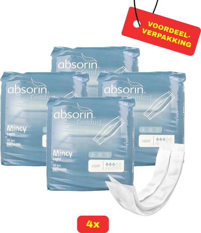 4x Absorin Mincy Licht Inlegverband Mannen - 4x 28 stuks - Voordeelverpakking!