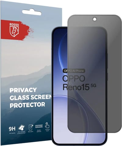 Rosso Privacy Screen Protector Geschikt voor Oppo Reno 15 - 9H Gehard Glas - Case Friendly Tempered Glass - Eenvoudige Installatie
