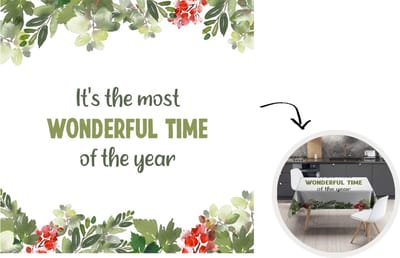 Kerst Tafelkleed - Kerstmis Decoratie - Tafellaken - Kerst - Quote - Waterverf - 180x180 cm - Kerstmis Versiering