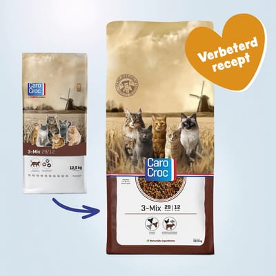 Carocroc 3-Mix - Kattenvoer - Gevogelte Rund 12.5 kg