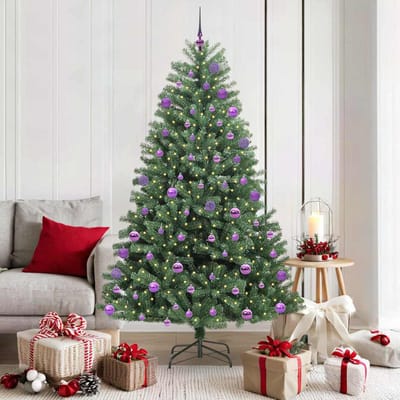 vidaXL - Kunstmatige - Hinged - Kerstboom - Groen - 180 - cm - PVC - en - Metalen