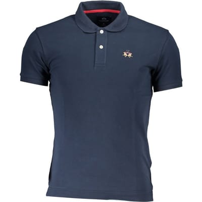 La Martina Blauw Katoenen Heren Polo Shirt