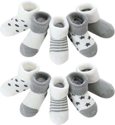 Dikke Thermische Baby Sokken van Katoen voor Jongens en Meisjes - 5 Paar Wintermode Sokken
