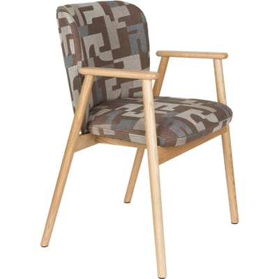 Housecraft Living Kenna Eetkamerstoelen met armleuning bruin - Set van 2
