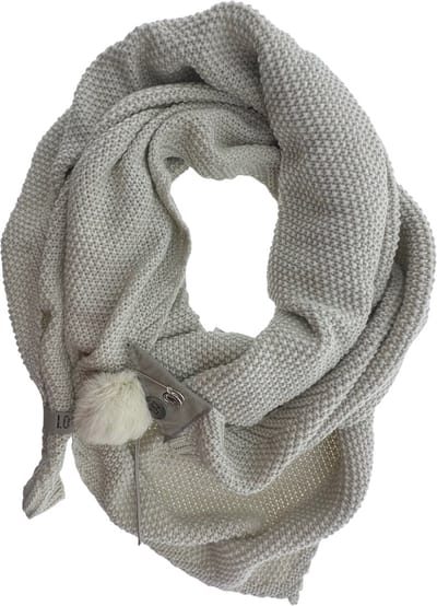 LOT83 Sjaal Jo - Vegan leren sluiting - Omslagdoek - Ronde sjaal - Grijs - 1 Size fits all