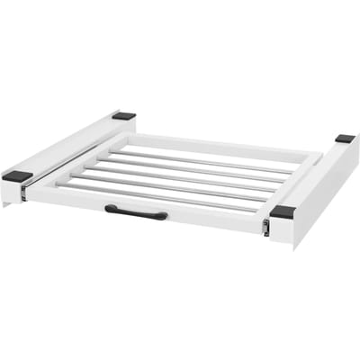 Tussenstuk voor wasmachine en droger – Universeel tussenbouwframe met uittrekbare waslijn 60,5x54,5 cm in wit ML design