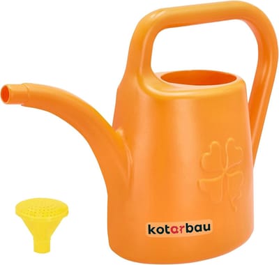 KOTARBAU® Gieter, Kunststof, 4,5 L, Oranje, Plantengieter, Afneembare Broes, Voor Binnen En Buiten, Bloemengieter, Gieter voor Binnen, Ergonomisch Ontwerp