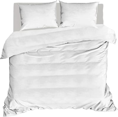 Linolux Dekbedovertrek Washed Cotton Wit 1 persoons