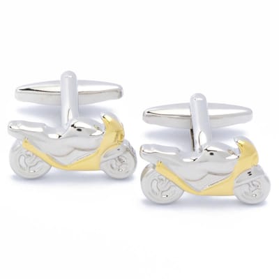 Manchetknopen - Racemotor Zilver en Goudkleurig