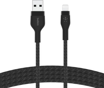 Belkin Boost Charge braided - Telefoniekabel - USB-A naar iPhone Lightning - 1m - Zwart