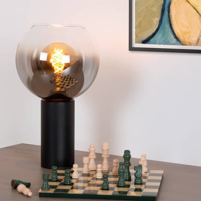 Lucide MARIUS - Tafellamp - Ø 20 cm - 1xE27 - Zwart