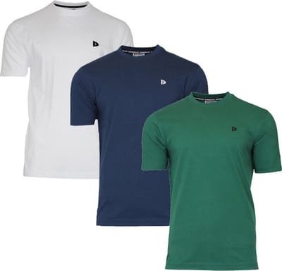 3-Pack Donnay - T-shirt (Vince) - Sportshirt - Heren - White/Navy/Forest green (431) - maat L