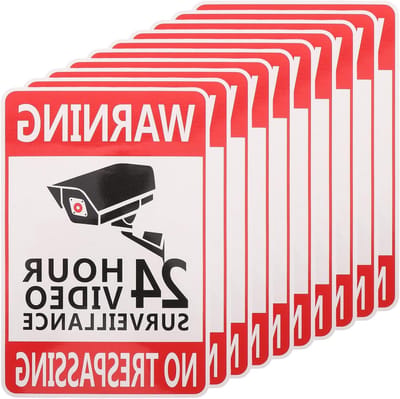 Bewaking Stickers - Waarschuwingsborden - Woningbeveiliging - Zelfklevend Weerbestendig - 10 Vellen - Multicolor
