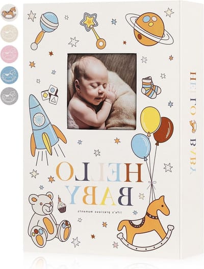 Baby Fotoalbum 10x15 met 300 Compartimenten, Mooi Newborn Album met Linnen Kaft voor 300 Horizontale Foto's, Perfect Kraamcadeau en Herinneringen
