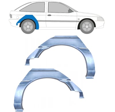 Reparatiepaneel achterspatbord voor Ford Escort 1995-2000 / Links + Rechts / Set