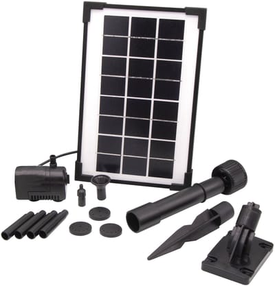 Fonteinpomp - UBBINK - SolarMax 250 - Debiet 200 l/u - Zonnepaneel 6V 160mA - Vulkaanstraal & klokvormige kap