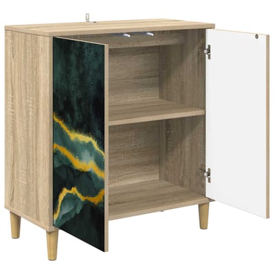 vidaXL - Dressoir - WIJHE - Sonoma - 69 - x - 33 - x - 75 - cm - Bewerkt - hout