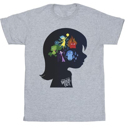 Disney Jongens Binnenste Buiten Hoofd Silhouet T-shirt (Sportgrijs)