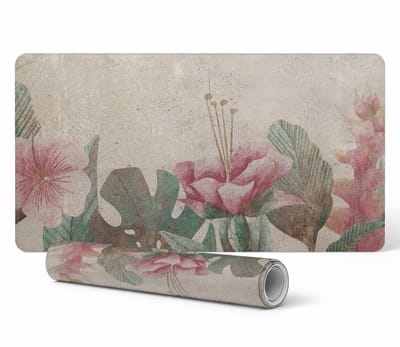 Gaming bureauonderlegger met vintage bloemenprint 90x45 cm