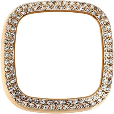 Sparkling Rhinestone Hoes voor Smartwatch - Beschermende Bumper voor Versa 3 en Sense met Kristallen Bling Decoratie