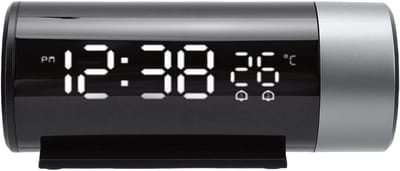 Projectiewekker Digitaal - Wekker LED - Tijd Tonen - 180 Graden Projectie - 7x10 cm - Zwart
