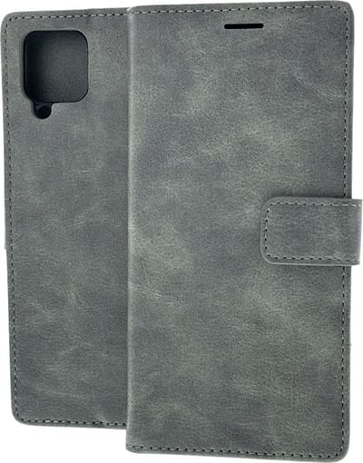 Portemonnee Book Case Hoesje Geschikt voor: Samsung Galaxy A12 grijs