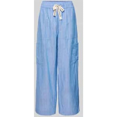 Wide leg stoffen broek met opgestikte zakken op de pijp
