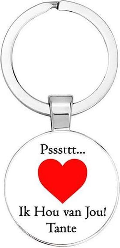 Akyol - Psssttt... Ik hou van jou tante Sleutelhanger - Liefde - Tante - Leuk kado voor je tante om te geven - 2,5 x 2,5 CM