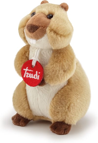 Trudi - Trudino Knuffel Marmot 16 cm - Handgemaakt in Italie - Zacht pluche - Knuffeldier voor jongens en meisjes - Bruin - 10x16x11 cm maat XS