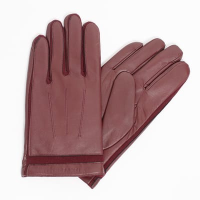 BOLSENA | Handschoenen met gebreide details | Burgundy