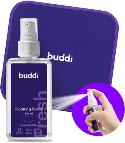 Buddi Fresh Schermreiniger Set 100ml - Telefoon Reinigen - Smartphone Schoonmaken - Microvezel Doek - Display Cleaner - Alcoholvrij