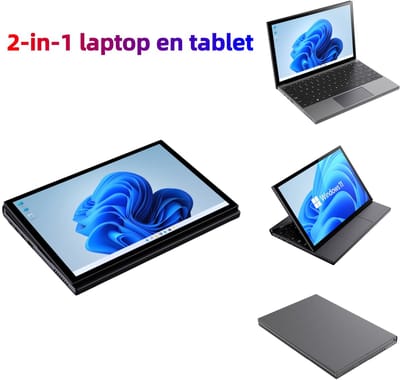 2-in-1 Laptop 10.95" Touchscreen, Intel Core i5-1240P, 16GB RAM (uitbreidbaar tot 32GB), 1TB SSD (tot 2TB), Gezichtsherkenning, Wi-Fi 6, Metal+Leerlook Behuizing, Draagbaar 1.25kg – Windows 11
