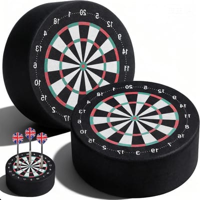 Dart Stand voor Thuisgebruik, Draagbaar Mini Dartstation met Soft Tip en Steel Tip, Ideaal voor Spelletjesavonden (Zwart, 10 x 4 cm)