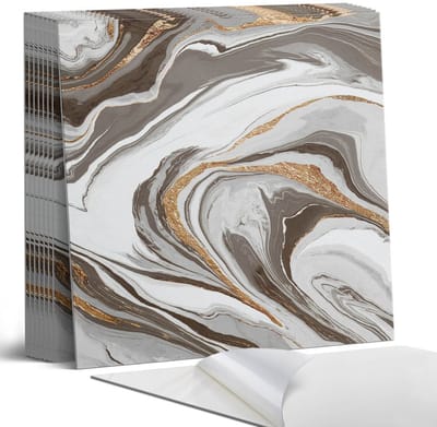 Coloray Plaktegels - Golven van abstracte patronen Portugese Tegels - 30 cm x 30 cm - Grijs Plaktegels - 9 stuks - Vierkant PVC Tegels - Plaktegels Keuken - Zelfklevende Vloertegels - Vinyl Tegels - Zelfklevende Tegels