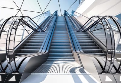 Fotobehang Escalator | XL - 208cm x 146cm | 130g/m2 Vlies