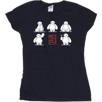 Disney Dames/Dames Big Hero 6 Baymax Veel Poses Katoenen T-Shirt (Marineblauw)