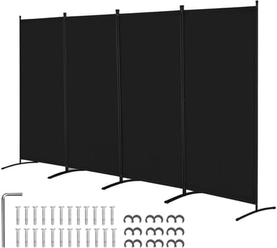 DailyDamaar scheidingswand - Panelen - Kamerverdeler - Privacyscherm - Ruimteverdeler - Opvouwbaar - 3 delen - Zwart